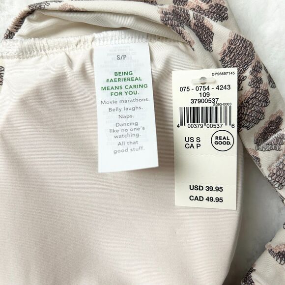 NEW Aerie Leopard One Shoulder Bandeau Bikini Top Size Small - Picture 6 of 8